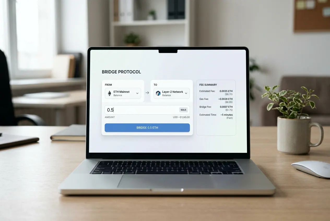 Interface van een Ethereum L2 bridge voor verbinding met een sportsbook