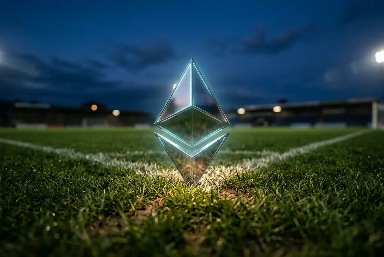 Hero-afbeelding voor de gids over Ethereum wedden in Nederland met crypto-elementen