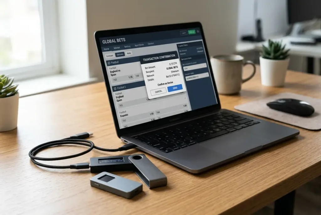 Hardware wallet zoals Ledger of Trezor voor veilig Ethereum wedden