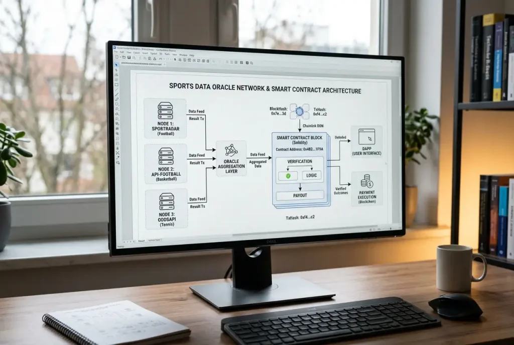 Oracle data feed die smart contract voorziet van realtime data voor sportsbooks