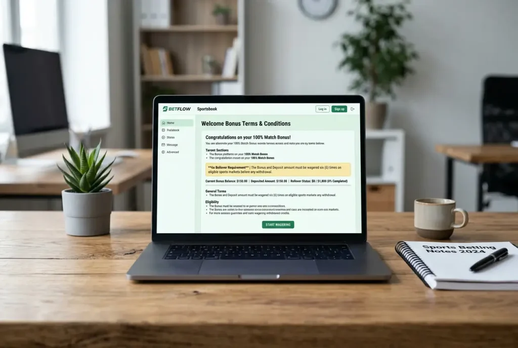 Wager bonus en rollover vereisten voor wedden op een sportsbook